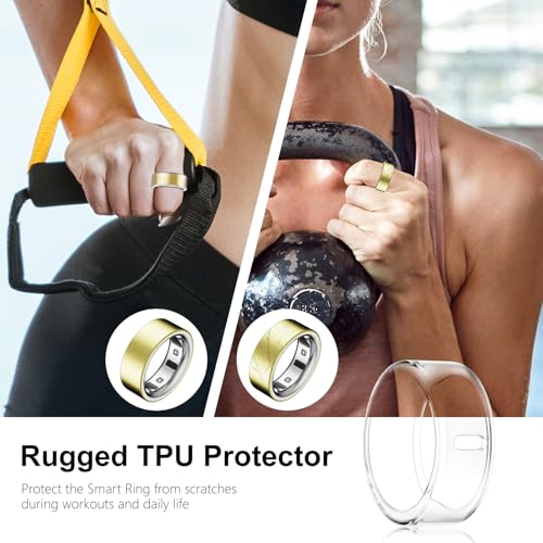 Image of Cover Compatible for Oura Ring 4 /Gen 3 Heritage /Horizon,Scratch Resistant | Charging Directly,Durable TPU Tight Elastic Ring Finger Sleeve for Workout Gym Sleeping Daily Women Men-10 Packs-Size 7