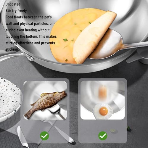 Wok de acero inoxidable 34 cm Zopsc sin teflón miniatura 6
