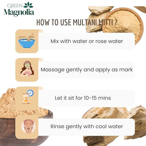 Image of Multani Mitti Powder for Face & Skin Natural Chemical-Free No Artificial Colour Herbal Face Pack & Deep Cleansing Clay For Smooth and glowing Skin (100gm)