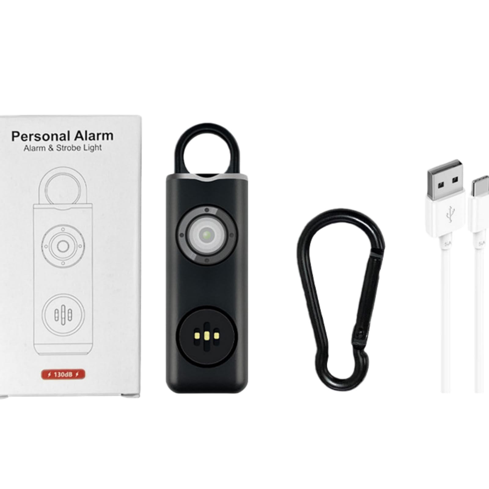 beesayfe 2.0 Taschenalarm，Tragbares Selbstverteidigungsgerät mit einem 130-Dezibel-Alarm und LED-Licht, geeignet für Kinder, ältere Menschen und Nachtschichtarbeiter