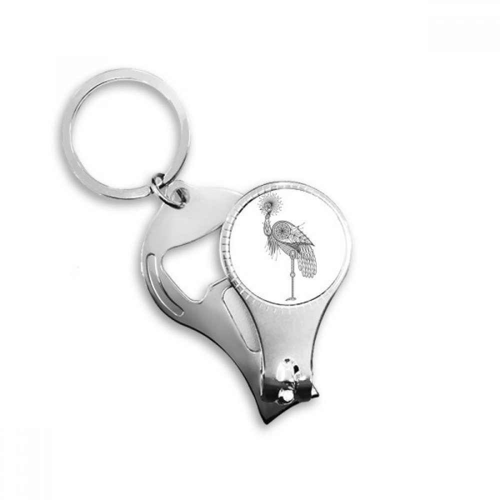 Porte-clés décapsuleur coupe-ongles multi-fonctions plumes d'oiseau pour cadeau