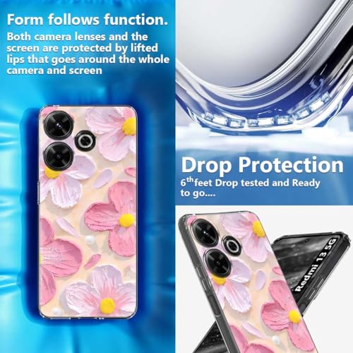 Image of Fashionury Designer Soft Back Cover Case Compatible for Redmi 13 5G, Printed,Transparent,Flexible, Silicon for Redmi 13 5G -D1142