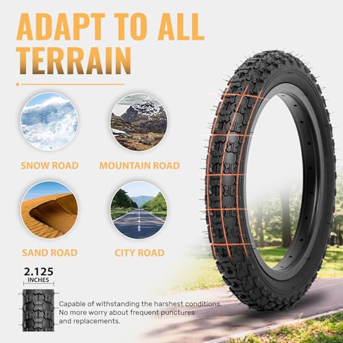 Hycline 16" Kid Bike Tire: 16x2.125 Inch (57-305 mm) Folding Replacement Puncture-Resistant Bicycle Tires-Compatible with BMX, MTB Mountain Bike and Kids Children Racing - image 6