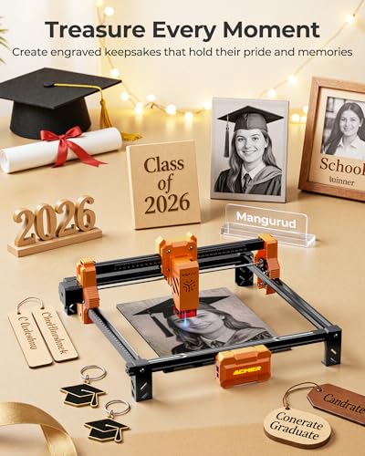 Image of ACMER Laser Engraver Machine, Upgrade S2 7000mW Laser Cutter, 0.01mm Precision, 300x300mm Engraving Area, 10000mm /min Speed, for Wood, Metal, Acrylic, Leather, DIY & Education