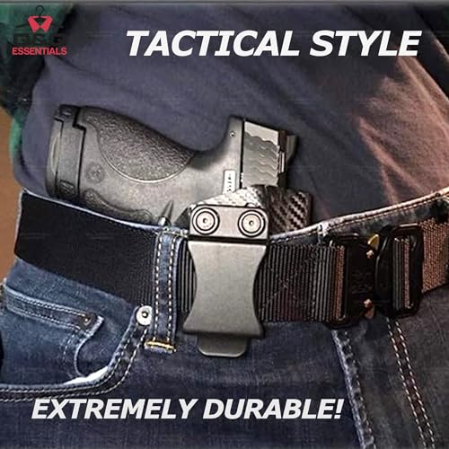 Q&Q ESSENTIALS Men's Tactical Belt, 1.5 Inch Black Nylon, Quick Release, Perfect for Hiking, Airsoft, Duty Belt, Hunting3