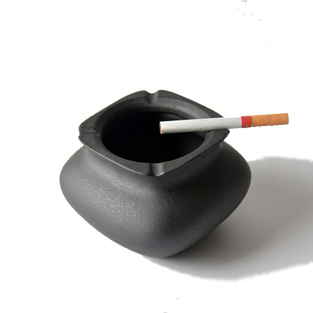 Gthtuhfd Black Ash Tray Retro Pottery Creative Ashtray Living Room Decoration And Portable And Practical Ashtray For Outside Patio