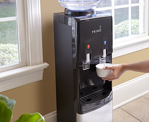 Primo Top-Loading Water Dispenser - 2 Temp (Hot-Cold) Water Cooler Water Dispenser For 5 Gallon Bottle W/Child-Resistant Safety Feature, Black And Stainless Steel #TOP4