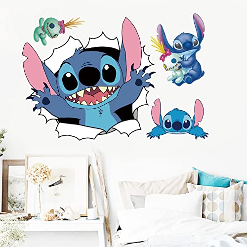 Stickers muraux 3D de dessin animé pour filles, autocollants muraux auto-adhésifs, pour chambre de fille, chambre à coucher, salon, art, décoration...