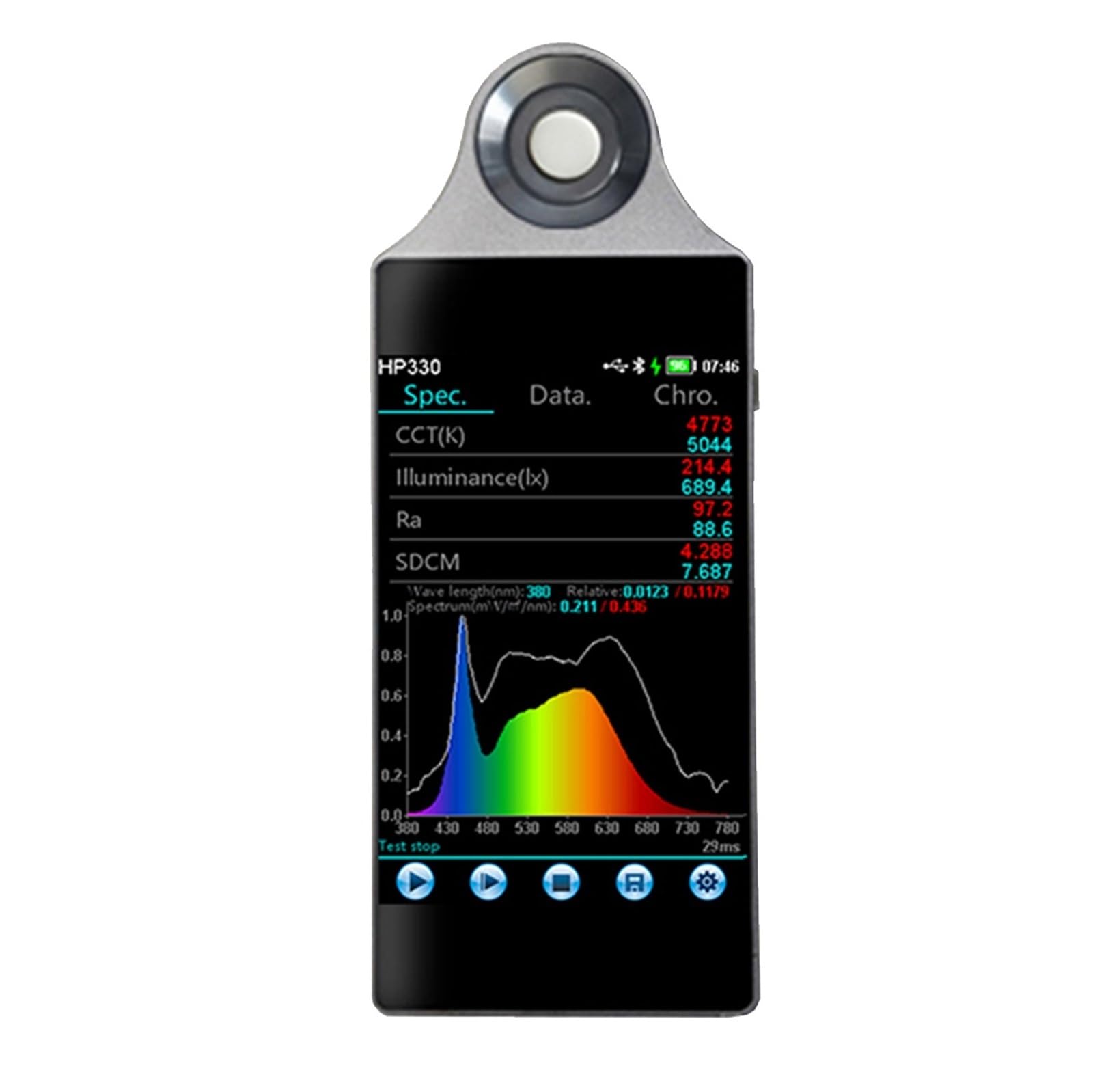JVDDI Portable Spectrometer CCT Light Meter High Precision Light Measurement Tool For Photography Industry, Scientific Research