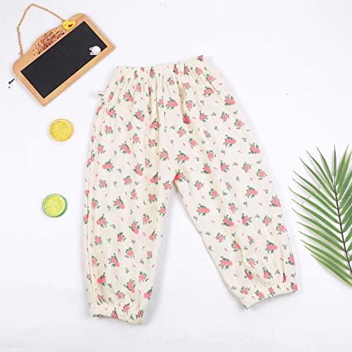 Kids Boys Girls Soft Harem Pants Toddler Printing Loose Trousers Elastic Waist Casual Joggers Slacks (Red, 4-5 Years)2