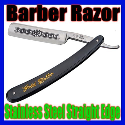 New Wet Shaving Knife Stainless Steel Straight Edge Sharp 3 Inches Fixed Blade Cutthroat Open Razor Black Scale
