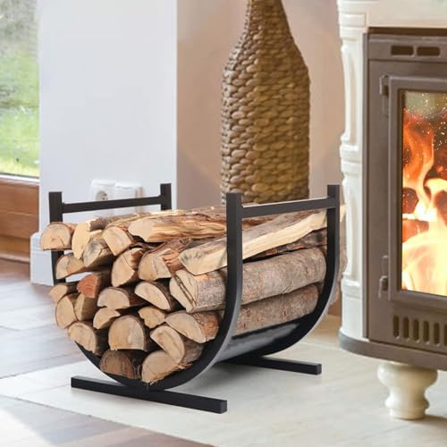 Kaminholzregal Schwarz Metall Bogen,kamin Holz Regal...