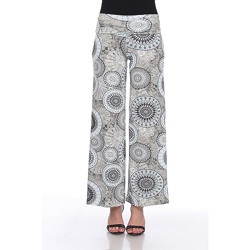 white mark Women's Circle Print Palazzo Pants