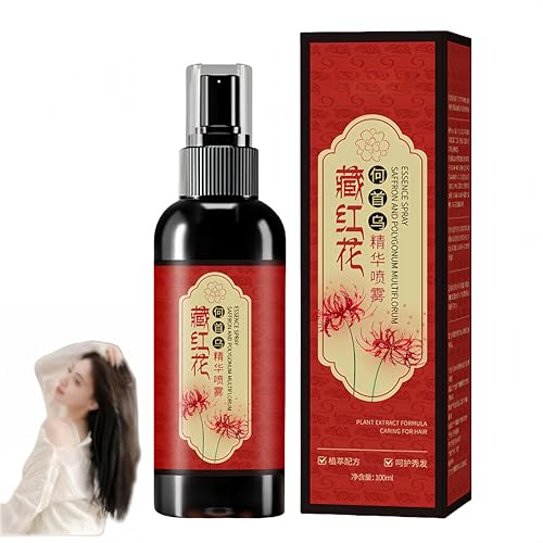 Spray annerente per capelli allo zafferano, spray allo zafferano, per capelli grigi a neri, riduce secchezza e crespo, lascia i capelli lucenti, adatto a uomini e donne (1Pezzo)