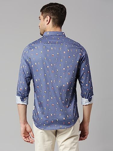 Image of Thomas Scott Men's | Printed | Full Sleeve | Slim Fit | 100% Cotton | Spread Collar | Casual Shirt