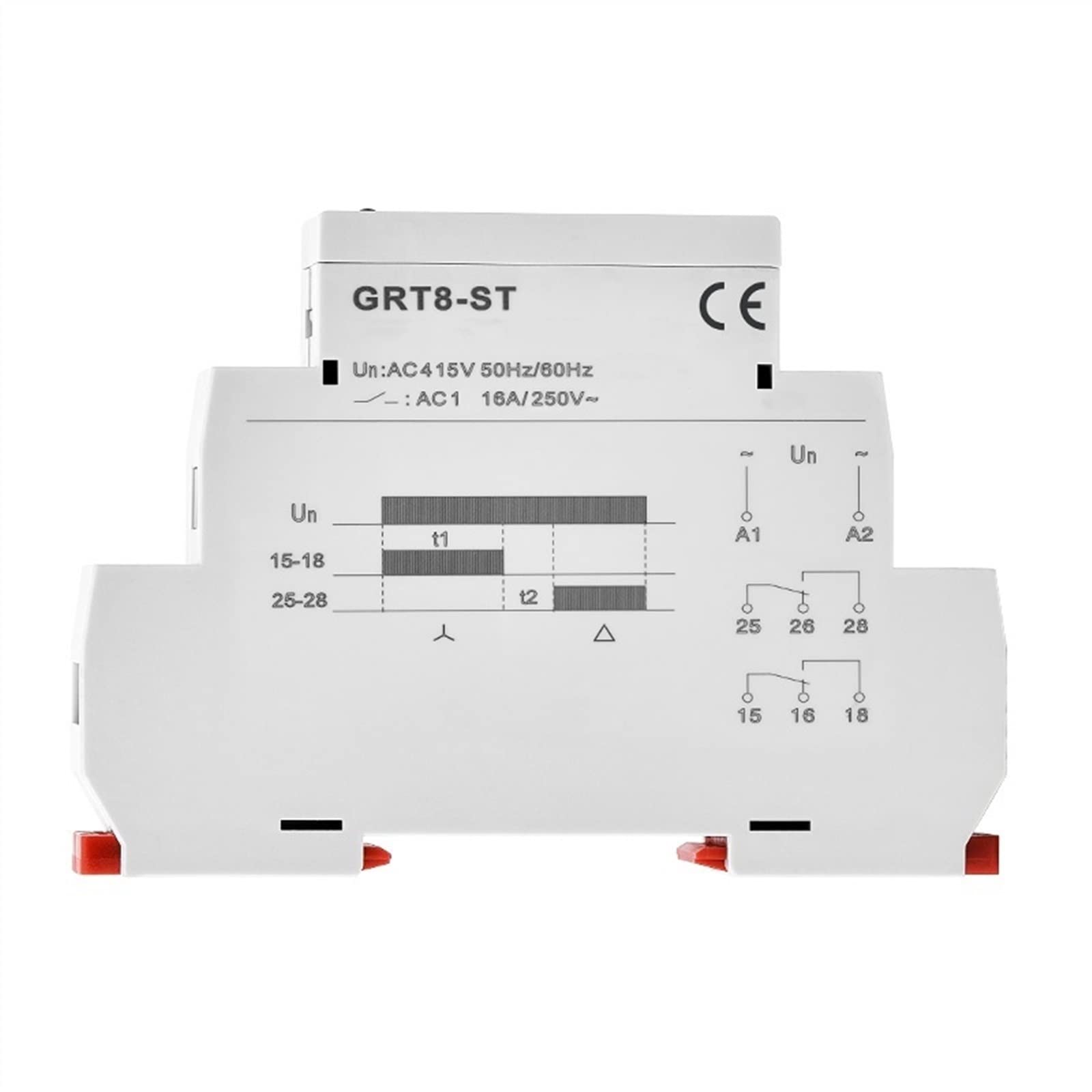 GRT8-ST Delay On Motor Star Delta Timer Soft Starter AC230V 380V ~ 440V AC/DC12V-240V Relè 1Pcs(ACDC12V-240V)