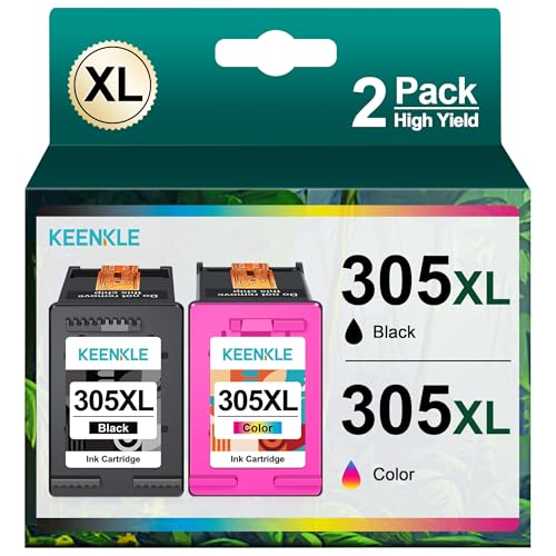 KEENKLE 305 XL Patronen Ersatz für HP 305 Druckerpatronen XL Schwarz und farbig für HP DeskJet 2700 2710 2720 2722 DeskJet Plus 4100 4120 4130 Envy 6000 6010 6020 6032 Envy Pro 6400 6420 (2-Pack)