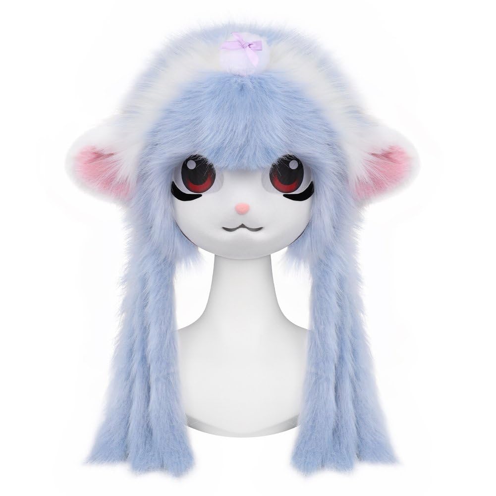 Máscara De Cabeza De Peluche con Forma De Cabeza De Cordero, Ideal para Disfraces De Halloween, Fiestas De Disfraces Y Accesorios De Cosplay.