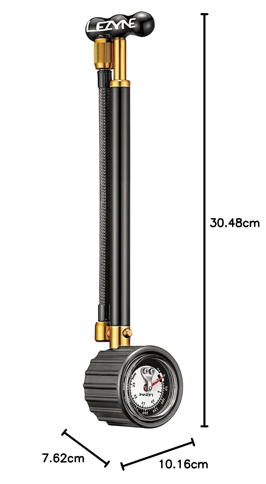 LEZYNE Shock Drive Pompe à main pour vélo, haute pression 400 psi, portable, pompe à vélo de montagne et de route