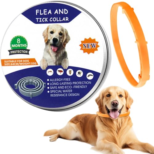 KOQAIIZ Collare Antipulci e Zecche, Adatto a Cani di Tutte Le Taglie, Collari Antizecche Per Cani Di Tutte Le Taglie (62cm)