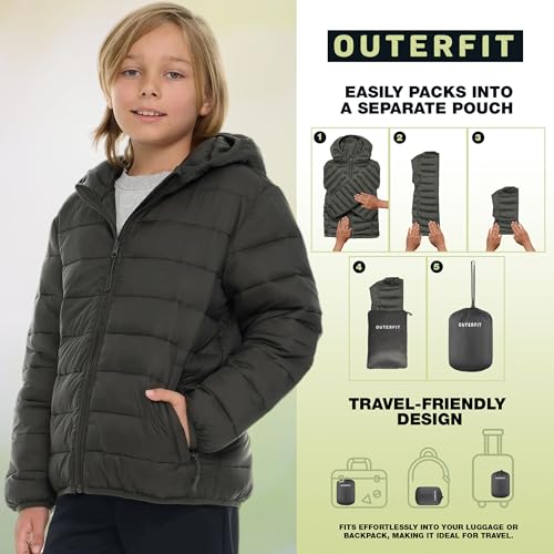 Packable Boys Puffer Jacket with Hood, Lightweight Boys Winter Jacket4