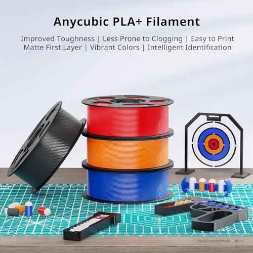 Image of ANYCUBIC PLA Plus (PLA+), 3D Printer Filament 1.75mm Bundle, High Toughness, Dimensional Accuracy + /- 0.02mm, Print with Most FDM 3D Printers, 1KG Reusable Spool, 2kg, Texture Grey + White