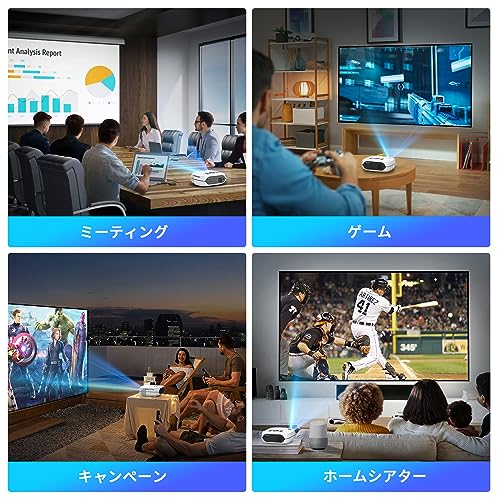undefined 【2024新登場小型プロジェクター】 HAPPRUN 20000LM 高輝度 ネイティブ1080P 4K対応 低遅延 Bluetooth5.1搭載 5GWiFi 家庭用 ホームプロジェクター 300"" 大画面 内蔵HiFiスピーカー 75%ズーム機能 台形補正 天井投影 HDMI/USB/TF/AV/パソコン/タブレット/PS4/5ゲーム機/DVDプレイヤー接続可 日本語取説 の商品画像 5