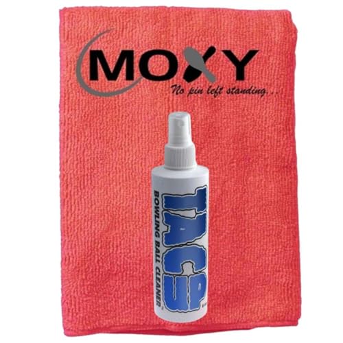 Bowlerstore Products Tac Up Bowling Ball Cleaner - 8oz with Moxy Micro Fiber Cleaning Towel (Red)