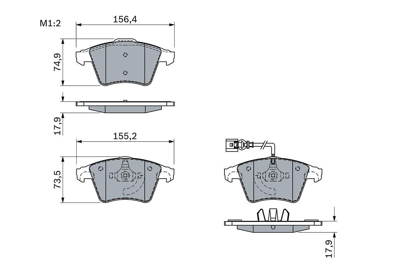 Bosch Remblokken set BP1017 Bosch voor o.a. VOLKSWAG