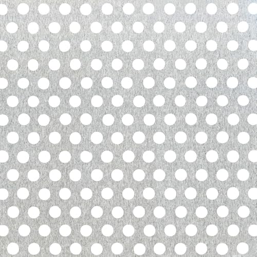 Alberts 464257 Chapa perforada, Perforación circular, Aluminio, natural, 300 x 1000 x 0,8 mm