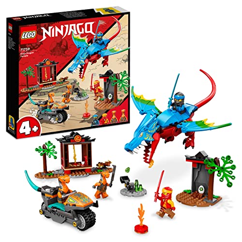 LEGO 71759 Ninjago Templo del Dragón Ninja, Moto de Juguete, Mini Figuras NYA y Kai Crystallized, Juego de Acción, Regalo para Niños de 4 Años o Más