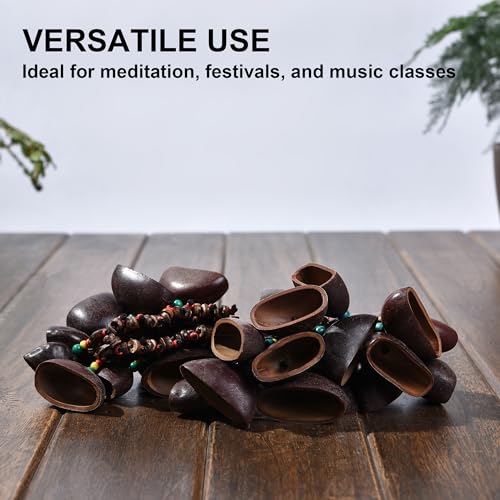Image of 2 Pcs Cacho Seed Rattle Bracelets, Nature Sound African Nut Seed Shell Wrist Shaker Dance Anklets Bell