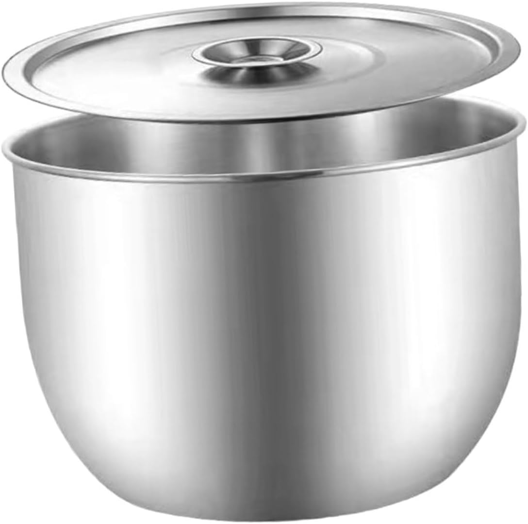 Kitchen Egg Mixing Bowl Deep Stainless Steel Salad and Baking Tool with Cover for Cooking Salad Prep and Egg Mixing Design Kitchen Egg Mixing Bowl Deep Stainless Steel Salad and Baking Tool with Cover for Cooking Salad Prep and Egg Mixing Design