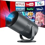 YINCODI プロジェクター 家庭用【業界初超小型&軽量・Android TV 搭載・270°回転】 プロジェクター 小型 25000lm 1080P 天井投影 WiFi6 Bluetooth5.4 自動台形補正 Hi-Fiスピーカー 50%ズーム機能 ホームシアター 操作簡単 静音 PC/スマホ/Switch/DVD/PS機など接続可能 日本語取扱説明書 (グレー)