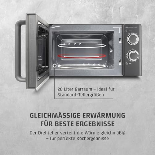 CASO M20 Ecostyle, Mikrowelle, 20 L Garraum, 700 Watt Leistung, anthrazit