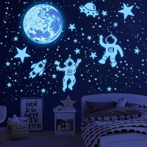 Vinilos de pared oceánicos que brillan en la oscuridad