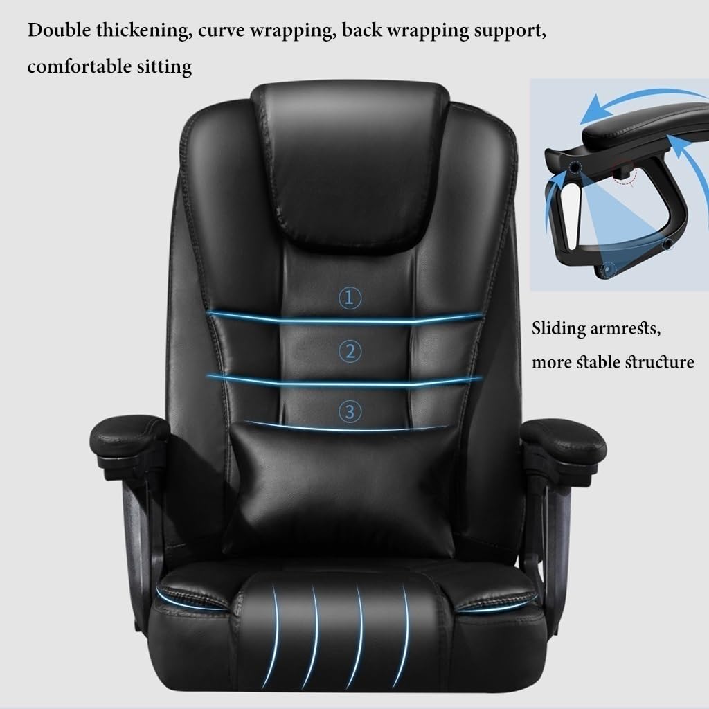 Sedia da scrivania ergonomica riscaldata per ufficio con 7 punti di massaggio girevole con poggiapiedi e lombare per ufficio