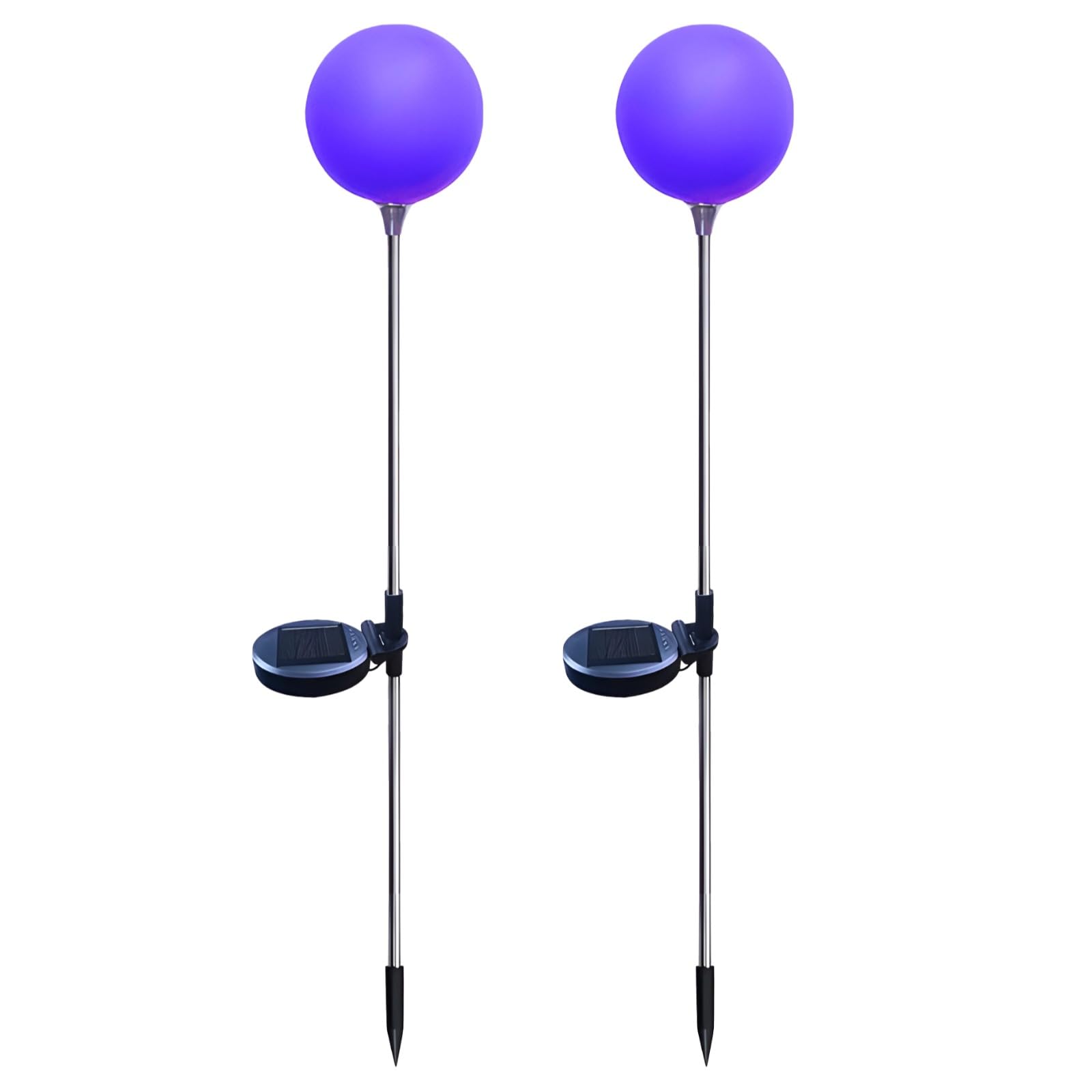 2 szt. zewnętrznych lamp solarnych, niebieska sfera, wodoodporny palik gruntowy, dekoracyjna dekoracja trawnika ogrodowego