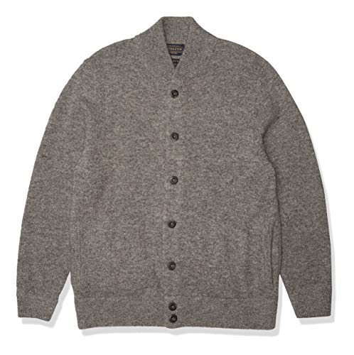 Pendleton Men's Shetland Bomber Style Cardigan Sweater, Grey Heather, XL