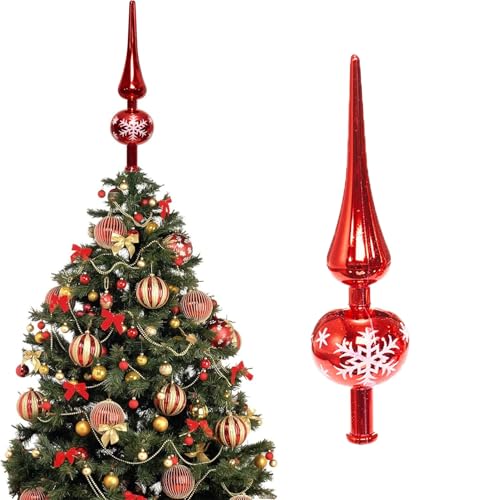 QXNDXQ Weihnachtsbaumspitze Rot, Christbaumspitze Glänzend, 26 cm...