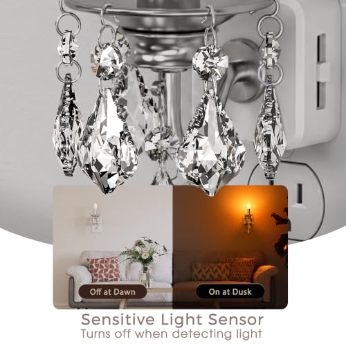 Image of Briignite Chandelier Night Lights Plug into Wall,Dusk to Dawn Sensor,Amber