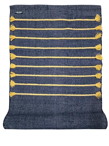 Export Profile 100% Organic Anti Skid Cotton Yoga Mat - Eco-Friendly Hand-Woven Rug - Non-Slip & Thick for Everyday Fitness at Home - Comfortable Extra-Long- Multi 16 (24”x72”x20mm)