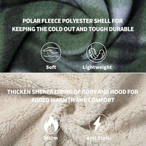 Image of LeeHanTon Mens Flannel Jackets Sherpa Lined Fleece Zip Up Winter Warm Workout Plaid Sweatshirt with Hood