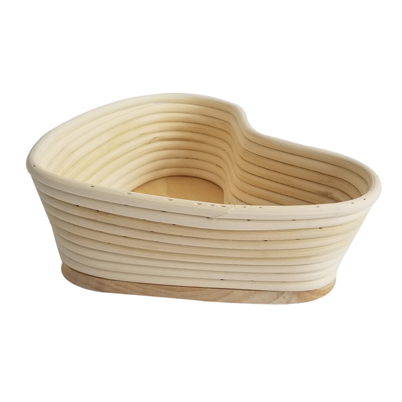 VILLCASE Cestino Antiscivolo con Coperchio per Lievitazione a Forma di Cuore in Vimini e Lino Cotone per Panettieri Professionisti e Amatori