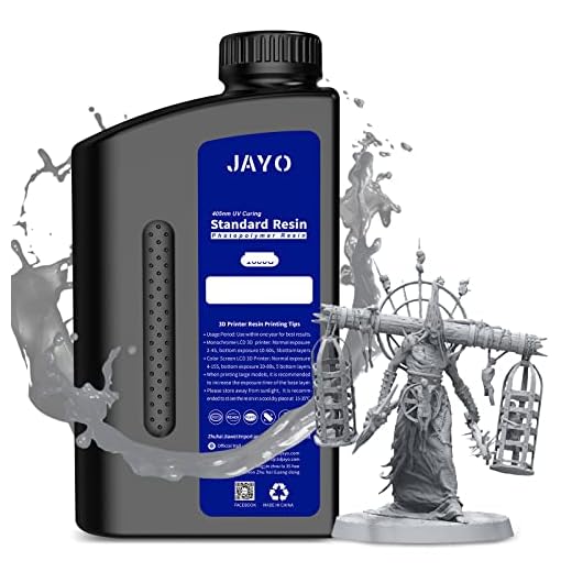 Resina para impresora 3D, JAYO LCD UV 405nm Resina rápida para LCD, DLP Impresora 3D Fotopolímero Resina sintética Líquido Materiales de impresión 3D Gris 1000g