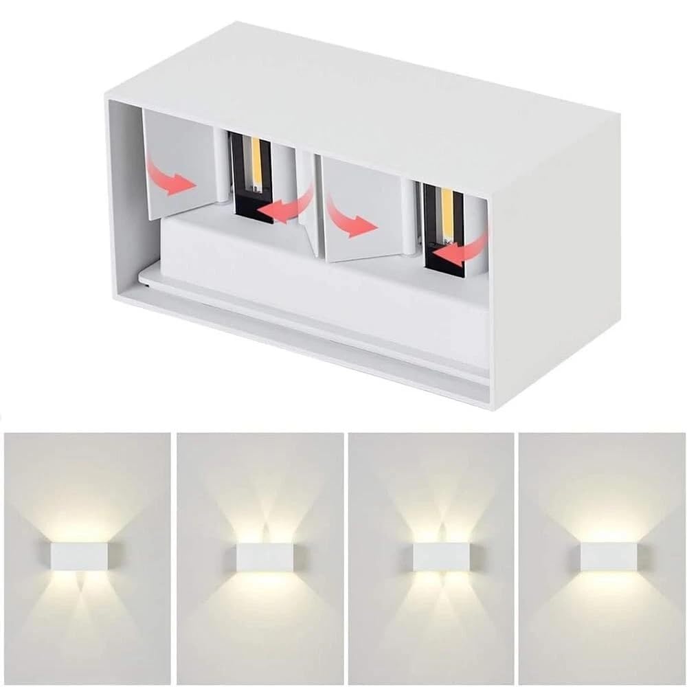 Applique led luce bianca lampada da parete doppia emissione faretto 24 w bianco