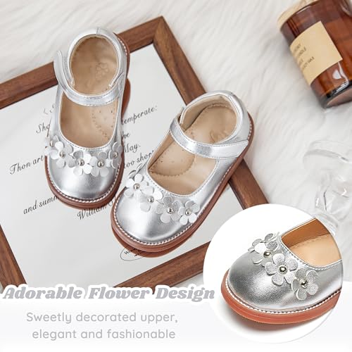 Image of Flaryzone Toddler Little Girl Mary Jane School Uniform Oxfords Flat Dress Shoes