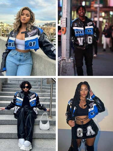 Vamtac Faux Leather Racing Jackets Varsity Bomber Coats Unisex Street With Pockets3