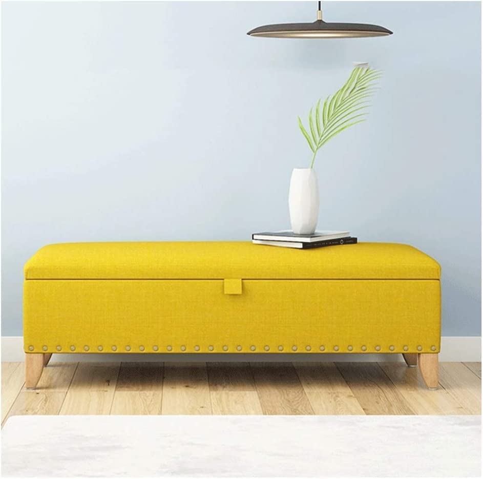 Banc de salon avec tabouret de rangement en bois véritable