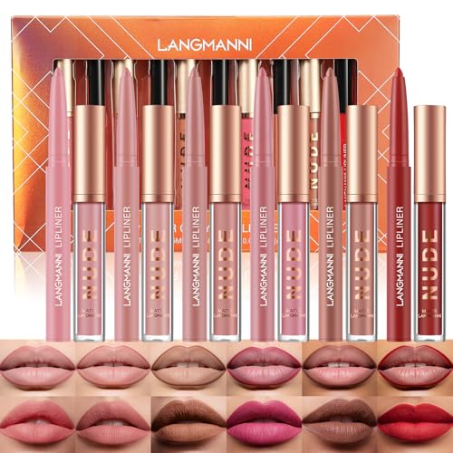 Image of 12Pcs Lip Makeup Set, 6 Lip Liners + 6 Matte Lipsticks, Rich ColorB | Includes 6 smooth lip liners and 6 creamy matte lipsticks in rich shades for long-lasting daily or party makeup.